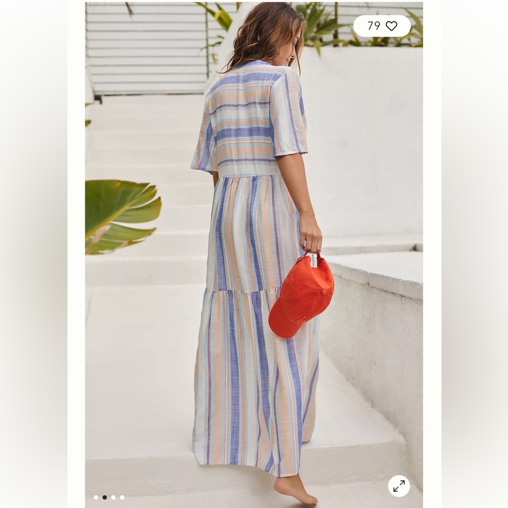 NWT Anthropologie The Kallie Flowy Maxi Dress - Picture 3 of 10